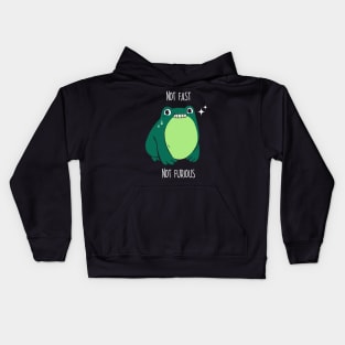 Not Fast Not Furious Frog by Tobe Fonseca Kids Hoodie